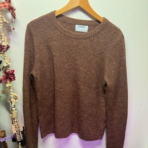Old Navy Women's Cozy Brown Crew Neck Sweater